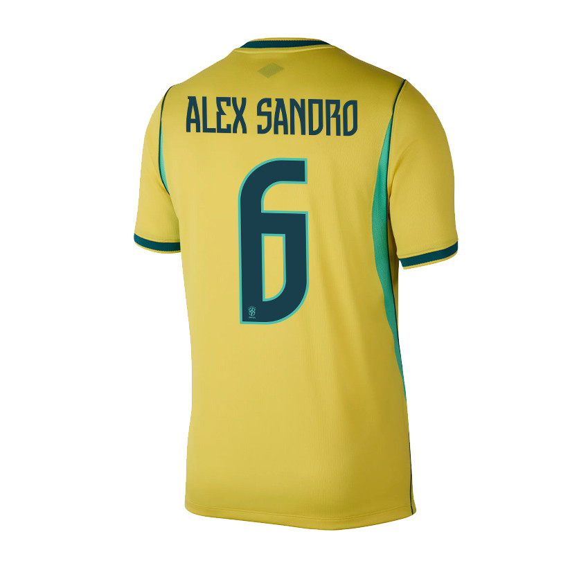Alex Sandro 6 Brazil National Team 2026 x World Cup Patch Home Jersey - Yellow, Men - Jersey Teams