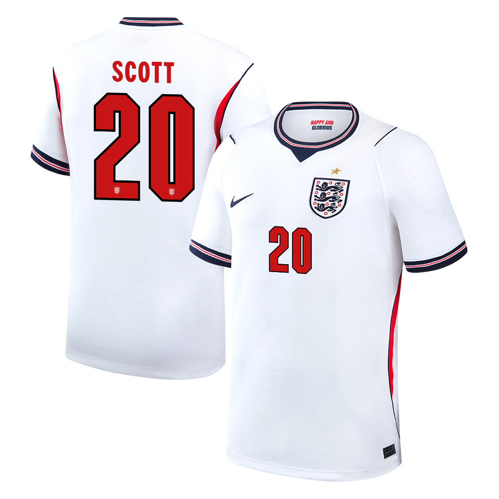 Alex Scott 20 England National Team 2026 Home Jersey - White, Men - Jersey Teams