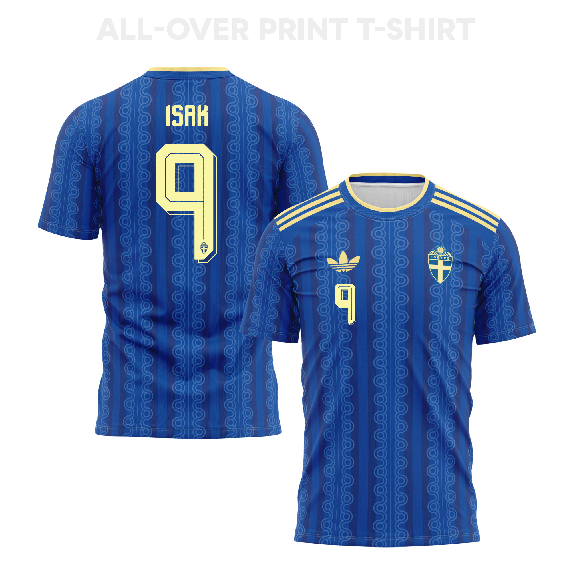 Alexander  Isak 9 Sweden 2026 Away 3D T-Shirt Fully Printed – Unisex, Blue - Jersey Teams