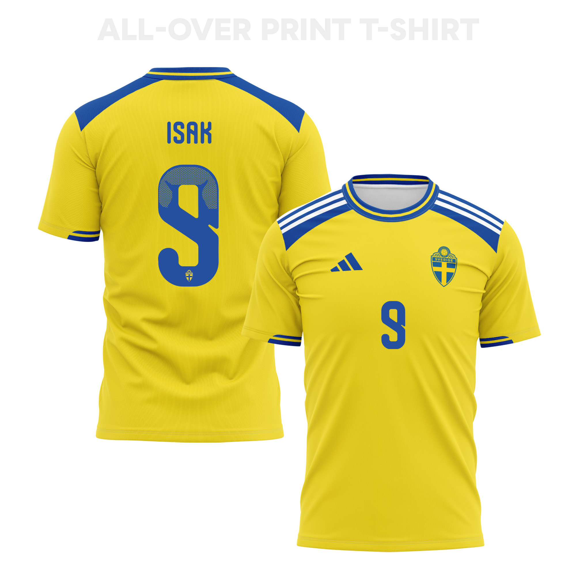 Alexander  Isak 9 Sweden 2026 Home 3D T-Shirt Fully Printed – Unisex, Yellow - Jersey Teams
