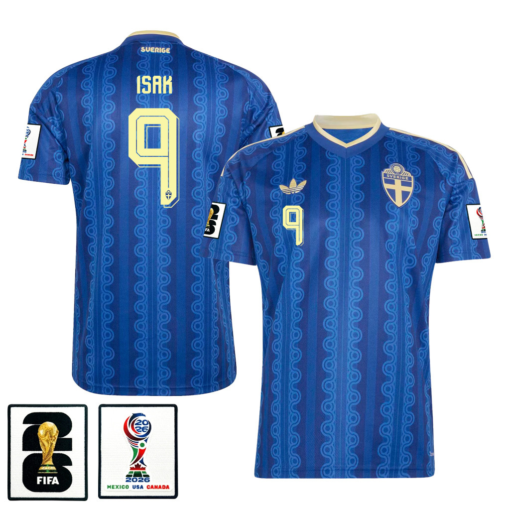 Alexander Isak 9 Sweden National Team 2026 Away Jersey - Blue, Men - Jersey Teams