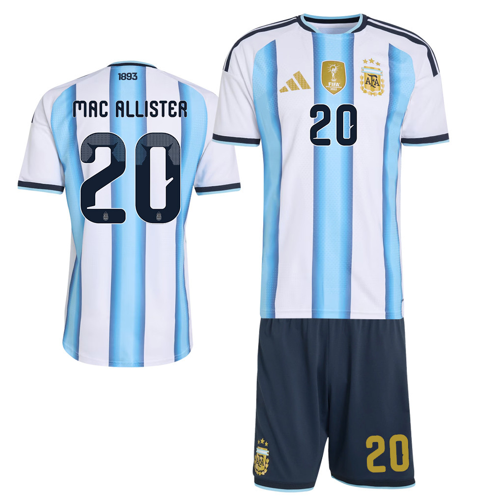 Alexis Mac Allister 20 Argentina 2026 Home Men Jersey & Shorts Set – White - Jersey Teams