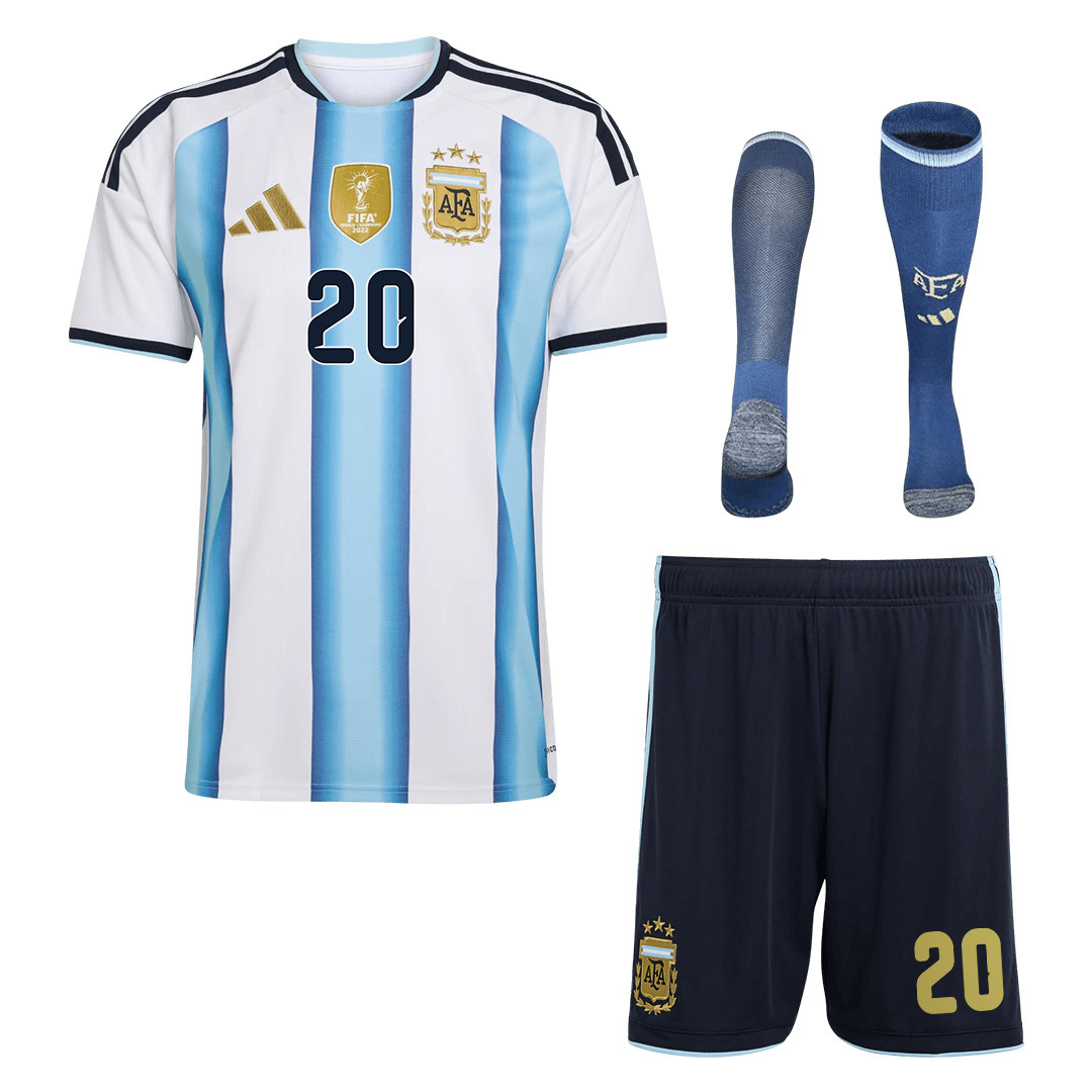 Alexis Mac Allister 20 Argentina 2026 Home Men Kit Set – White - Jersey Teams