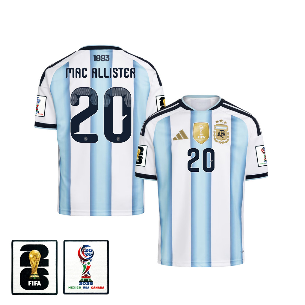 Alexis Mac Allister 20 Youth Argentina National Team 2026 Home Jersey – White – Jersey Teams