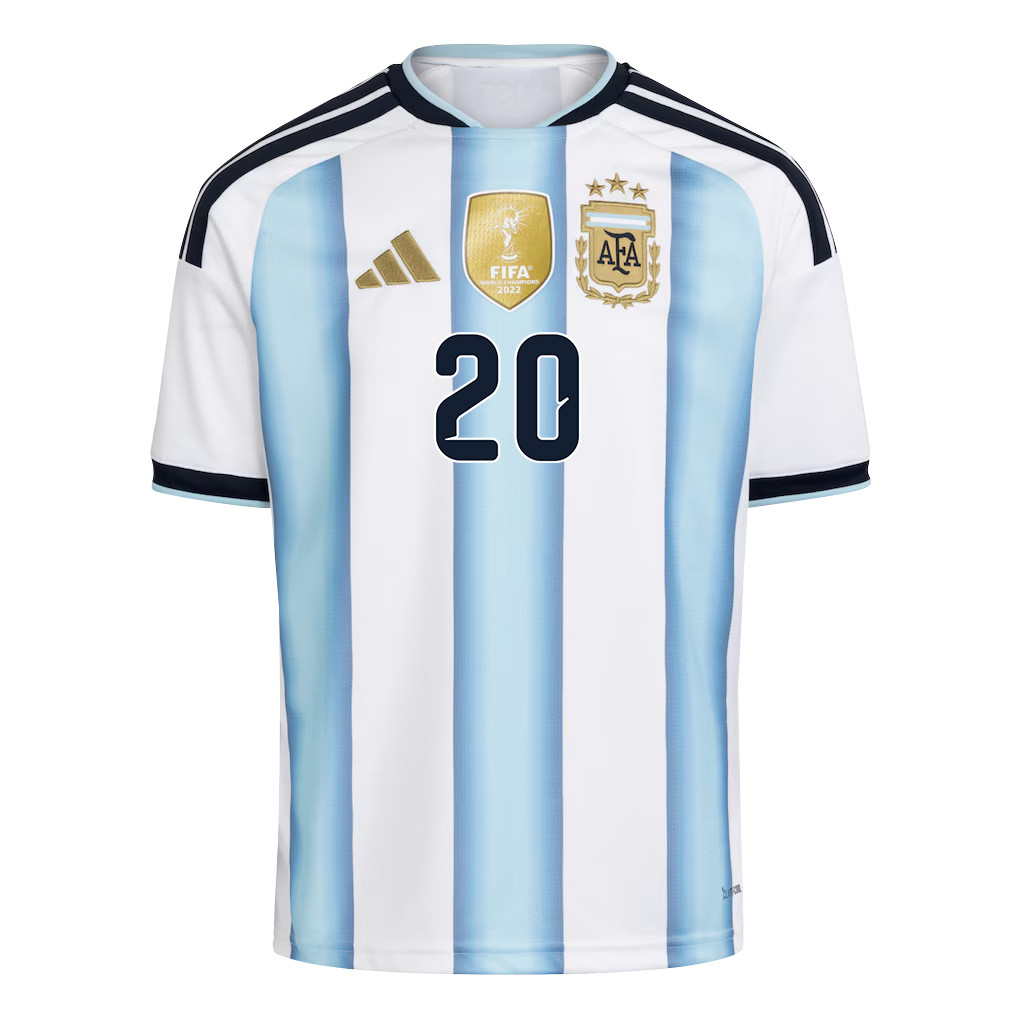 Alexis Mac Allister 20 Youth Argentina National Team 2026 Home Jersey - White - Jersey Teams