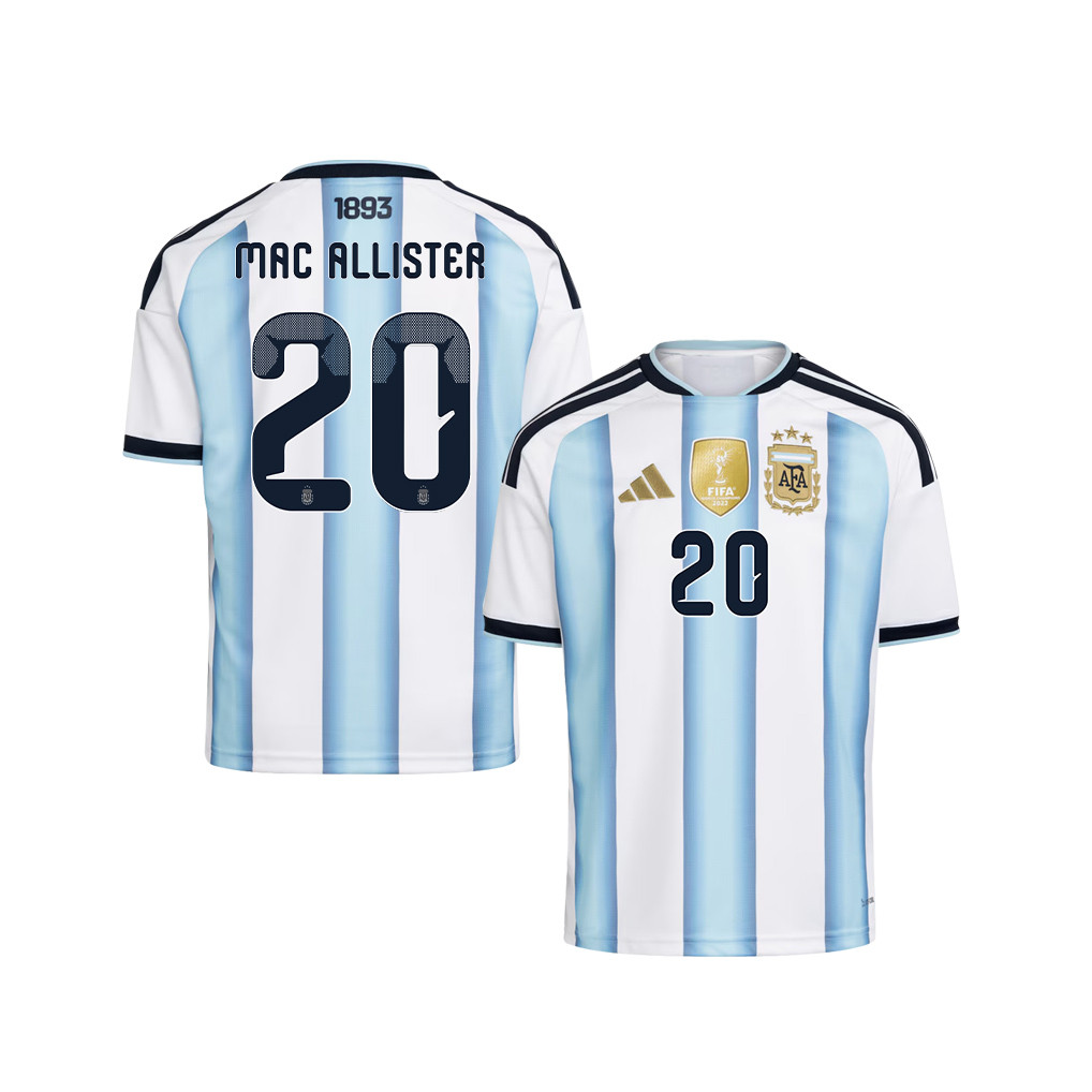 Alexis Mac Allister 20 Youth Argentina National Team 2026 Home Jersey - White - Jersey Teams