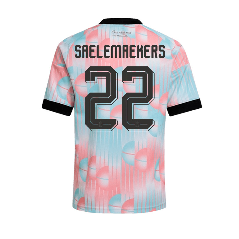 Alexis Saelemaekers 22 Belgium 2026 YOUTH Away Jersey & Shorts Set - Light Blue - Jersey Teams