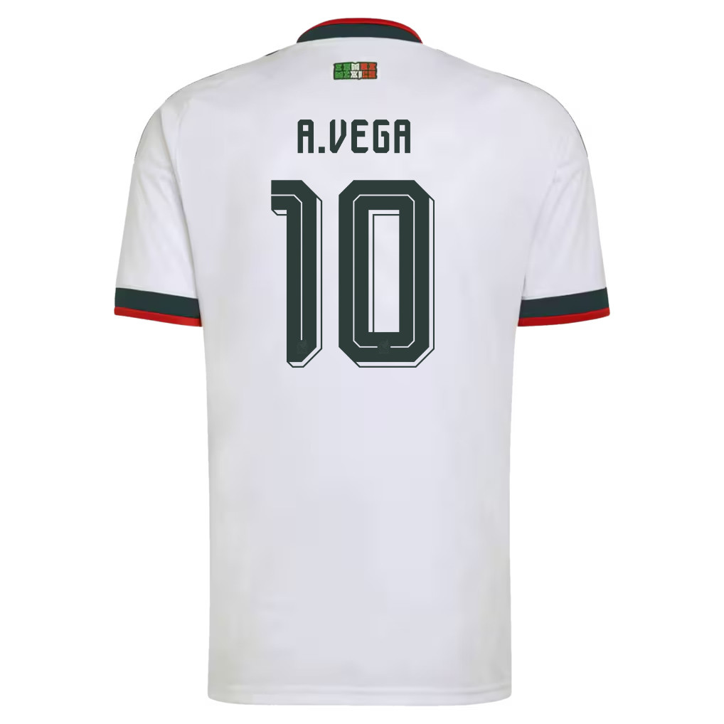 Alexis Vega 10 Mexico National Team 2026 x World Cup Patch Away Jersey - White, Men - Jersey Teams
