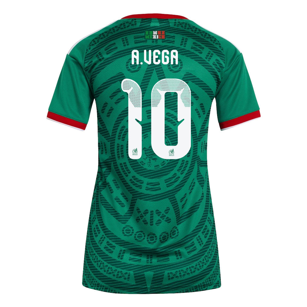Alexis Vega 10 Women's Mexico National Team 2026 Home Jersey - Green - Jersey Teams
