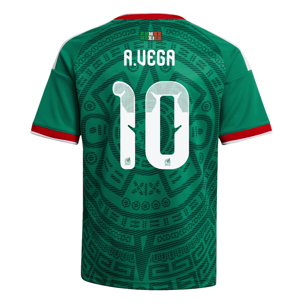 Alexis Vega 10 Youth Mexico National Team 2026 Home Jersey - Green - Jersey Teams