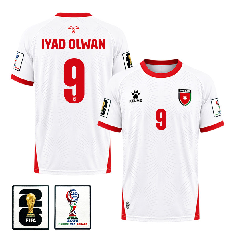 Ali Iyad Olwan 9 Jordan 2026 Home Jersey – White, Men – Jersey Teams