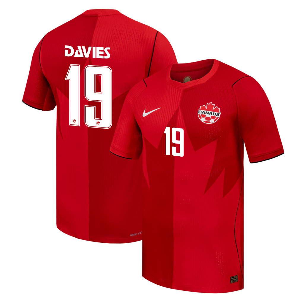 Alphonso Davies 19 Canada National Team 2026 Home Jersey - Red, Men - Jersey Teams