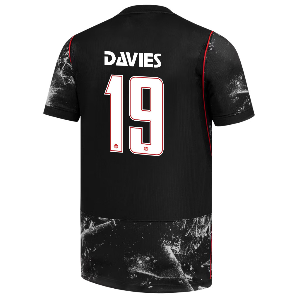 Alphonso Davies 19 Canada National Team 2026 x World Cup Patch Away Jersey - Black, Men - Jersey Teams