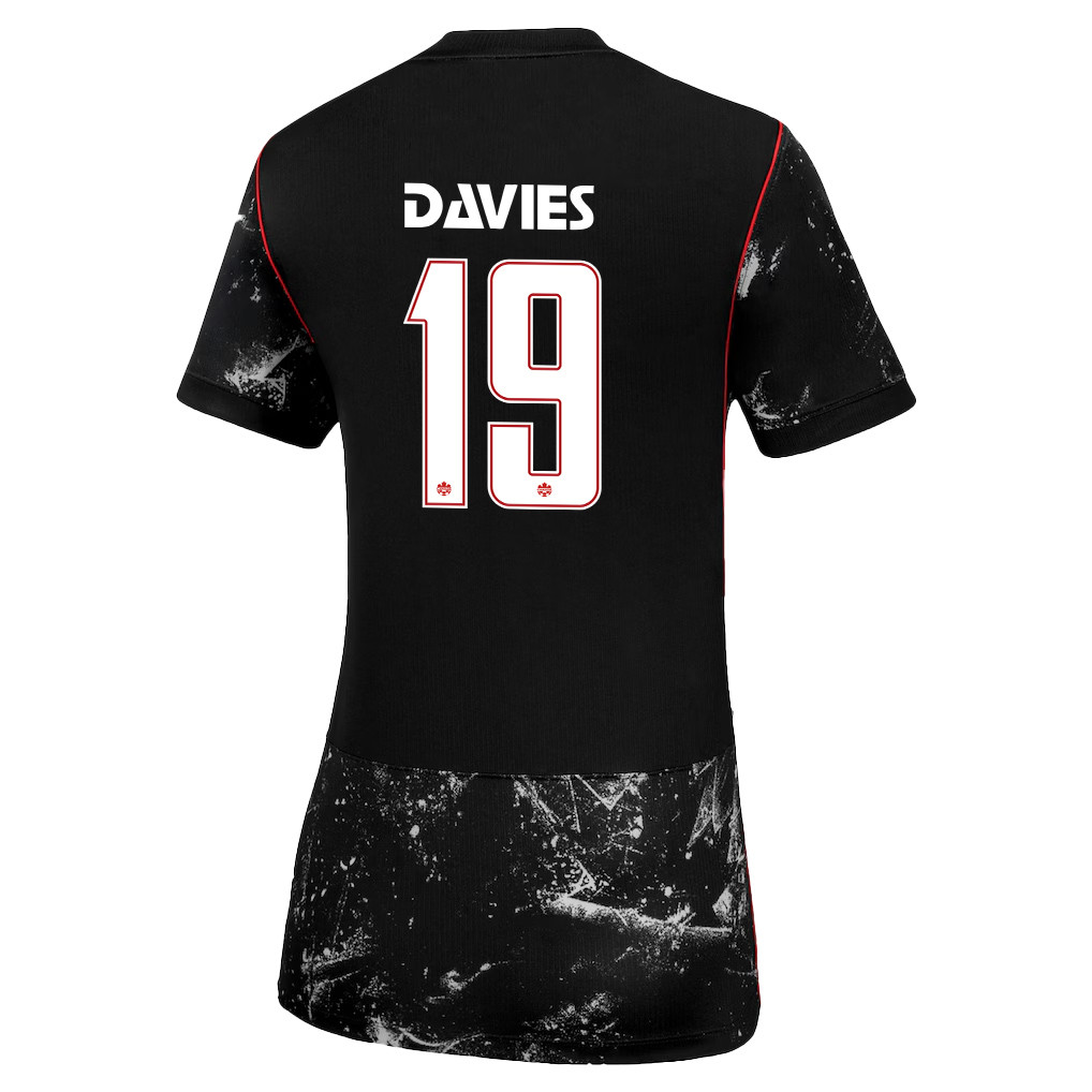 Alphonso Davies 19 Women's Canada National Team 2026 Away Jersey - Black - Jersey Teams