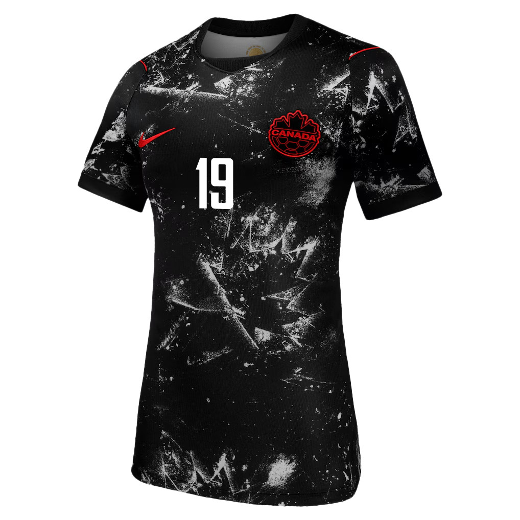 Alphonso Davies 19 Women's Canada National Team 2026 Away Jersey - Black - Jersey Teams