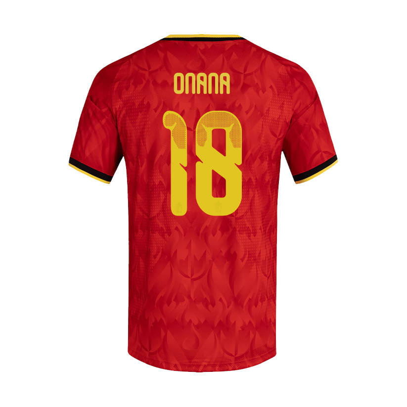 Amadou Onana 18 Belgium National Team 2026 Home Jersey - Red, Men - Jersey Teams