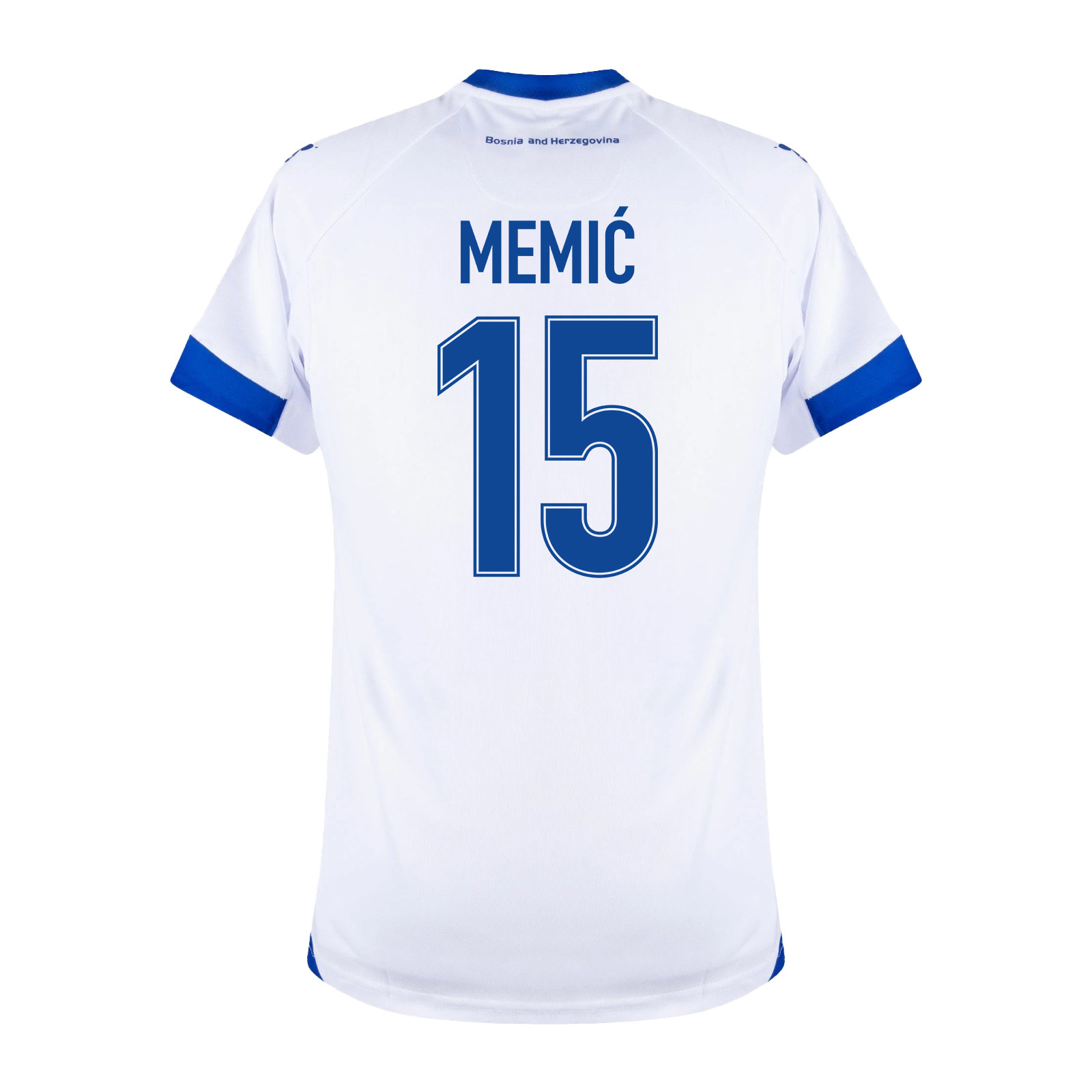 Amar Memić 15 Bosnia and Herzegovina 2026 Away Jersey - White, Men - Jersey Teams