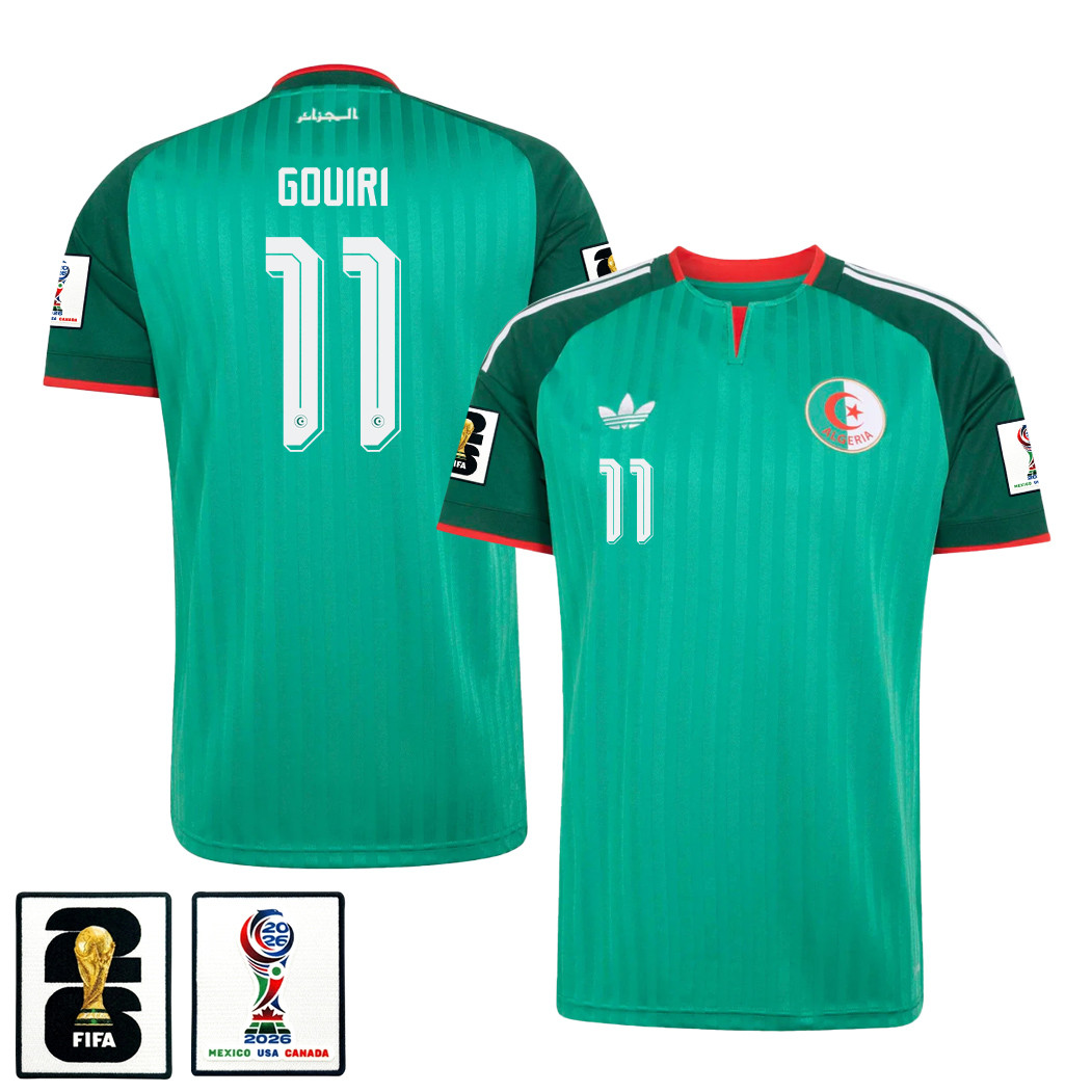 Amine Gouiri 11 Algeria National Team 2026 Away Jersey - Green, Men - Jersey Teams