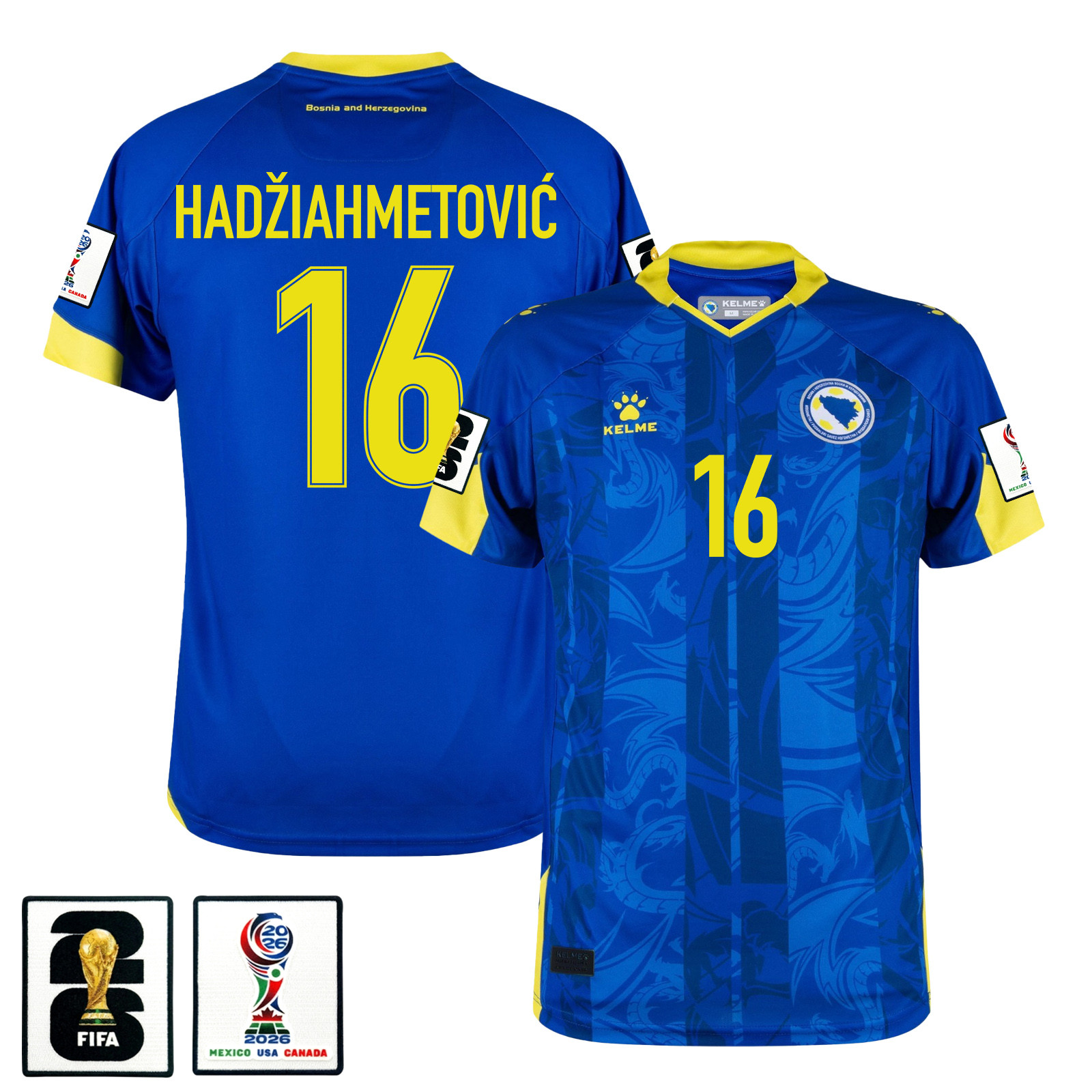 Amir Hadžiahmetović 16 Bosnia and Herzegovina 2026 Home Jersey – Blue, Men – Jersey Teams