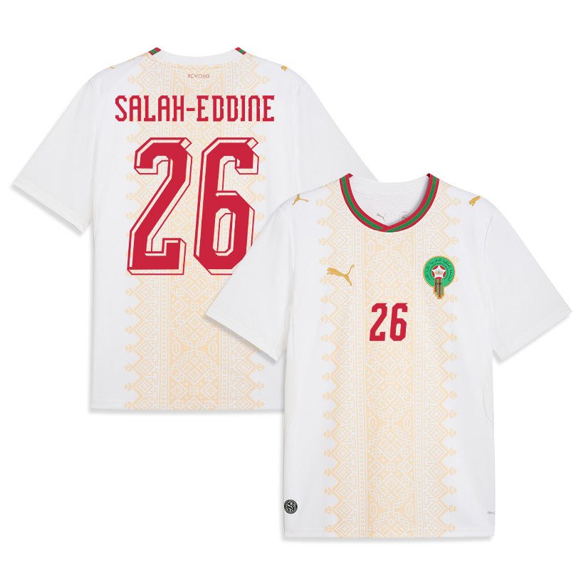 Anass Salah-Eddine 26 Morocco National Team 2026 Away Jersey - White, Men - Jersey Teams