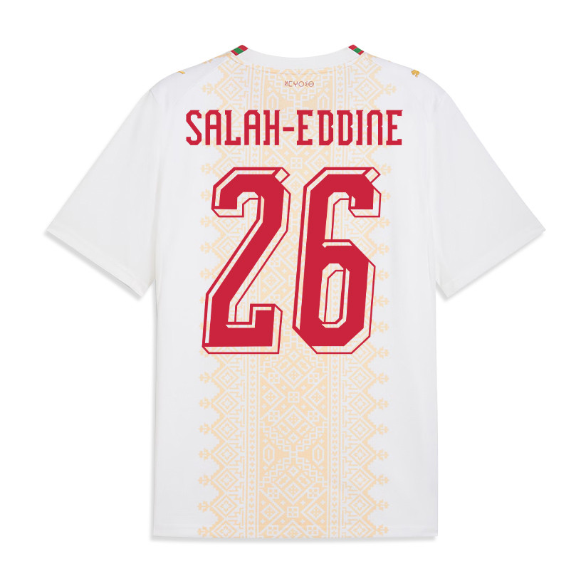 Anass Salah-Eddine 26 Morocco National Team 2026 Away Jersey - White, Men - Jersey Teams