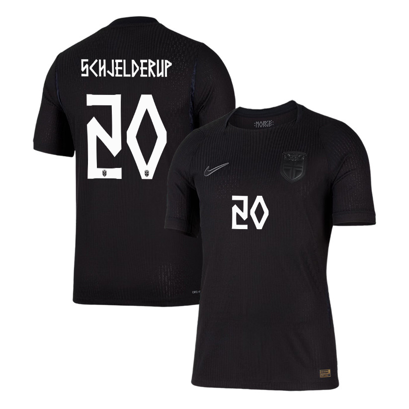 Andreas Schjelderup 20 Norway National Team 2026 Away Jersey - Black, Men - Jersey Teams