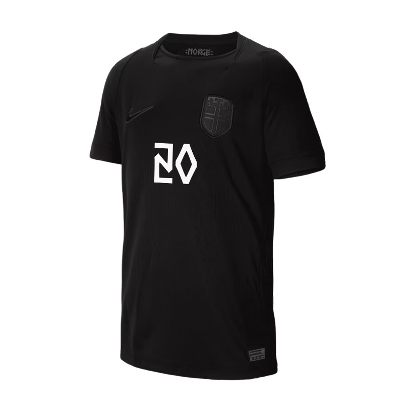 Andreas Schjelderup 20 Youth Norway National Team 2026 Away Jersey - Black - Jersey Teams