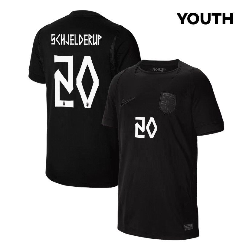 Andreas Schjelderup 20 Youth Norway National Team 2026 Away Jersey - Black - Jersey Teams