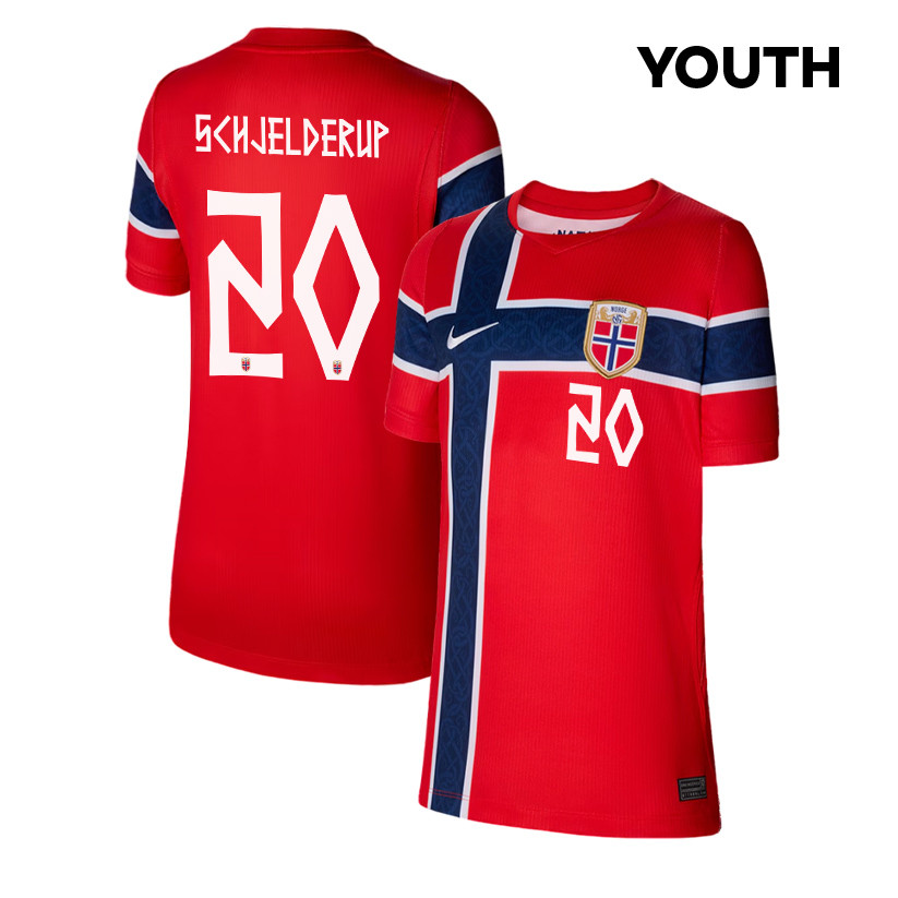 Andreas Schjelderup 20 Youth Norway National Team 2026 Home Jersey - Red - Jersey Teams