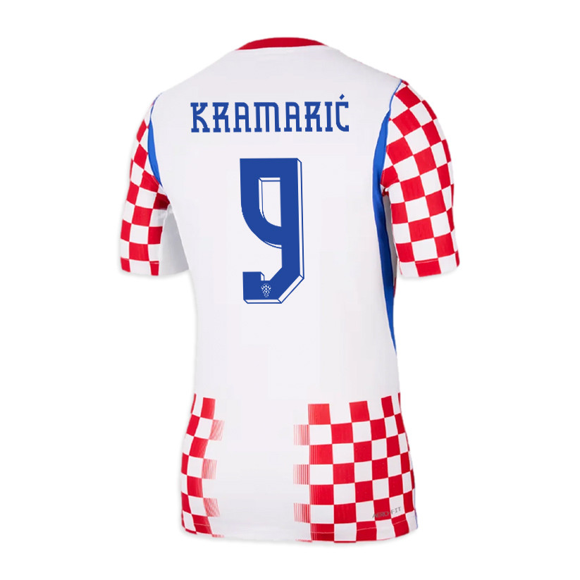 Andrej Kramarić 9 Croatia National Team 2026 x World Cup Patch Home Jersey - Men, White/ Red - Jersey Teams