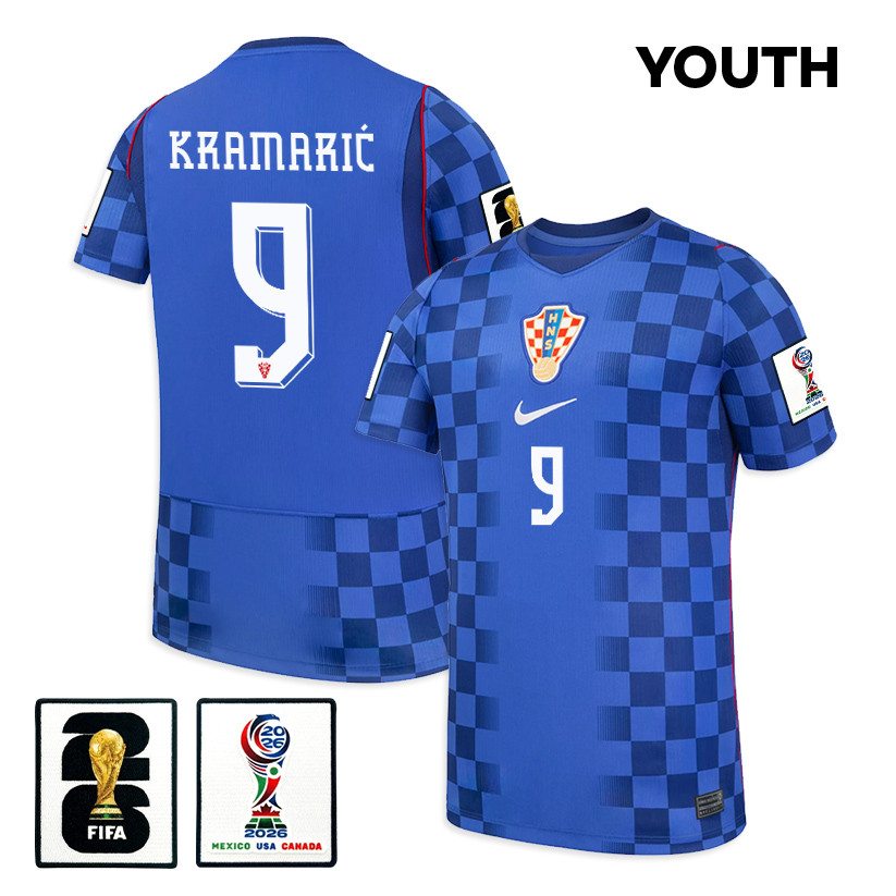Andrej Kramarić 9 Youth Croatia National Team 2026 Away Jersey - Blue - Jersey Teams