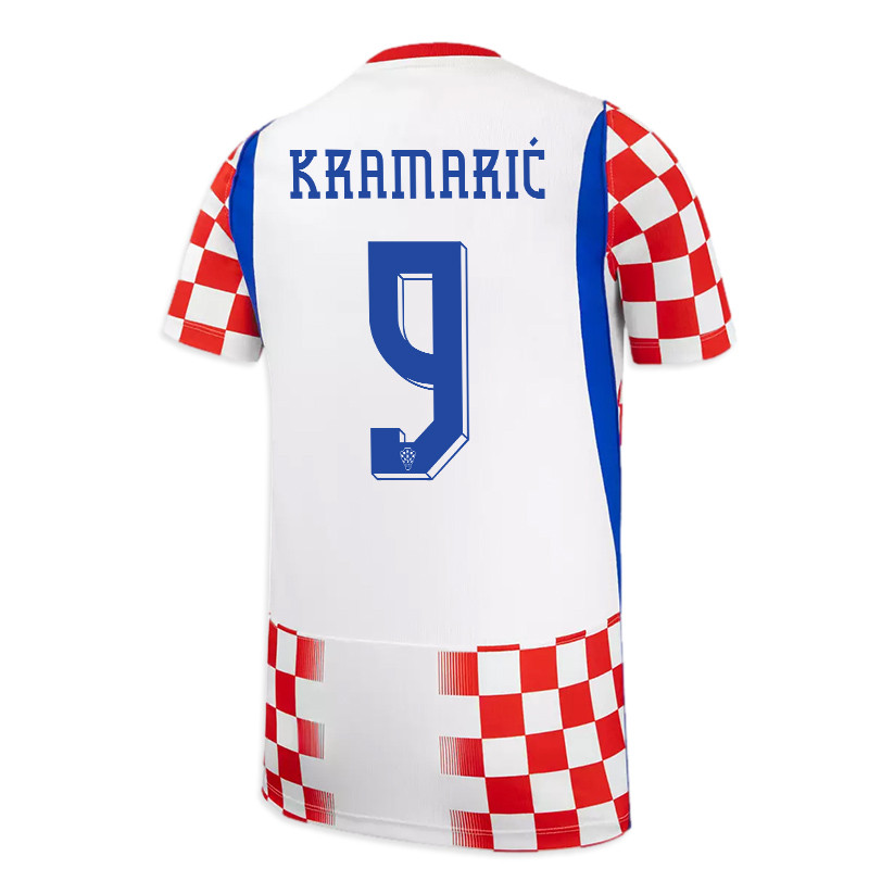 Andrej Kramarić 9 Youth Croatia National Team 2026 Home Jersey - White/ Red - Jersey Teams