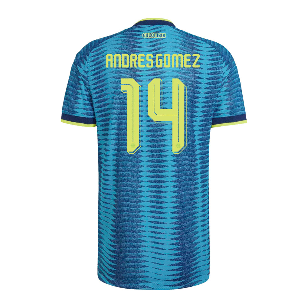 Andres Gomez 14 Colombia National Team 2026 Away Jersey - Turquoise, Men - Jersey Teams