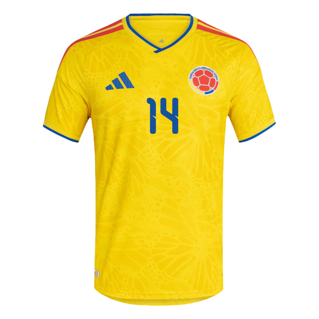 Andres Gomez 14 Colombia National Team 2026 Home Jersey - Yellow, Men - Jersey Teams