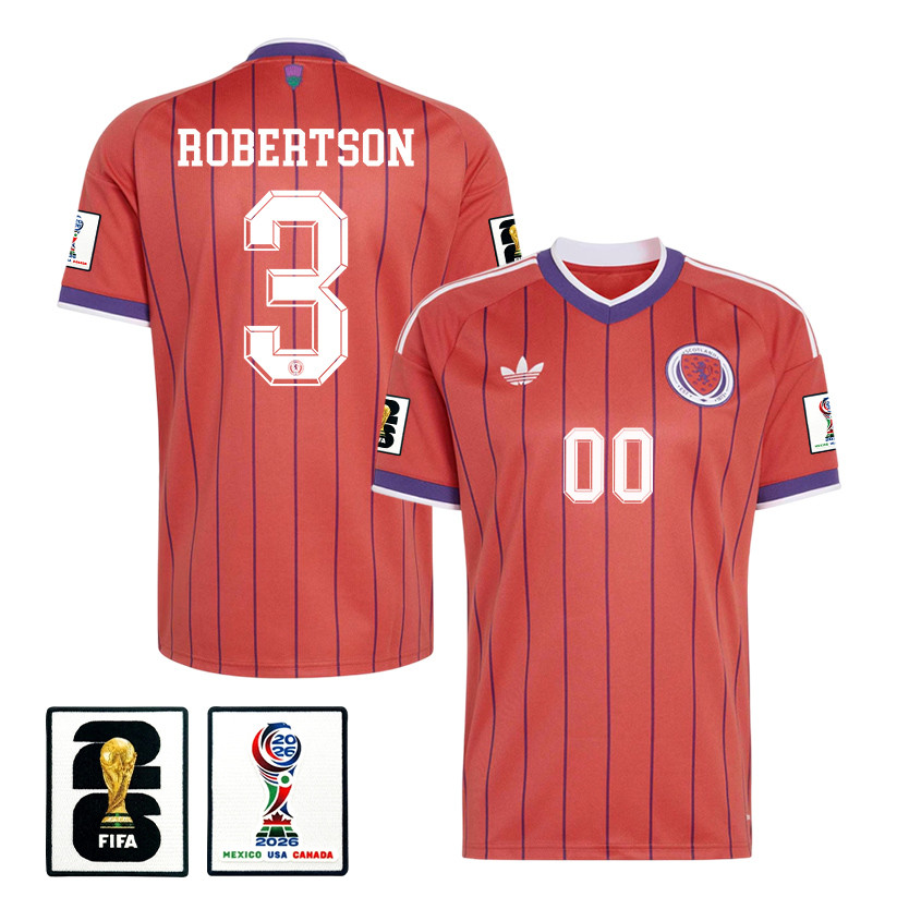 Andrew Robertson 3 Scotland National Team 2026 x World Cup Patch Away Jersey - Red, Men - Jersey Teams