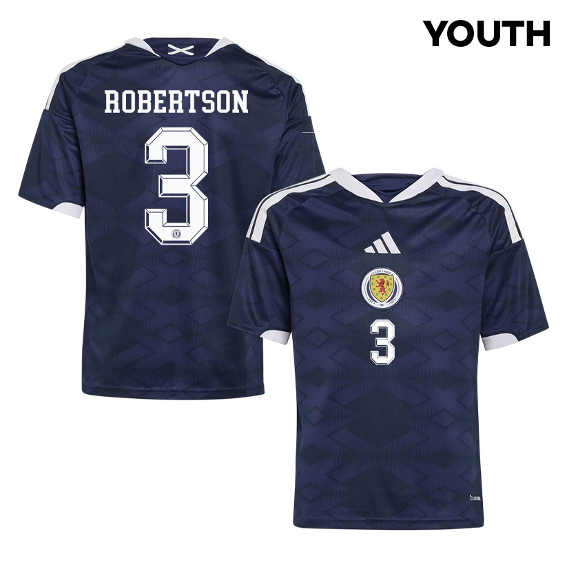 Andrew Robertson 3 Youth Scotland National Team 2026 Home Jersey - Navy - Jersey Teams