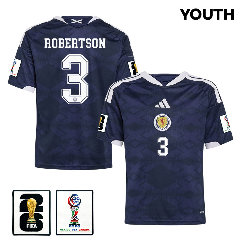 Andrew Robertson 3 Youth Scotland National Team 2026 Home Jersey - Navy - Jersey Teams