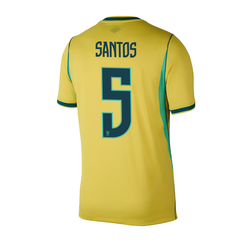 Andrey Santos 5 Brazil National Team 2026 x World Cup Patch Home Jersey - Yellow, Men - Jersey Teams