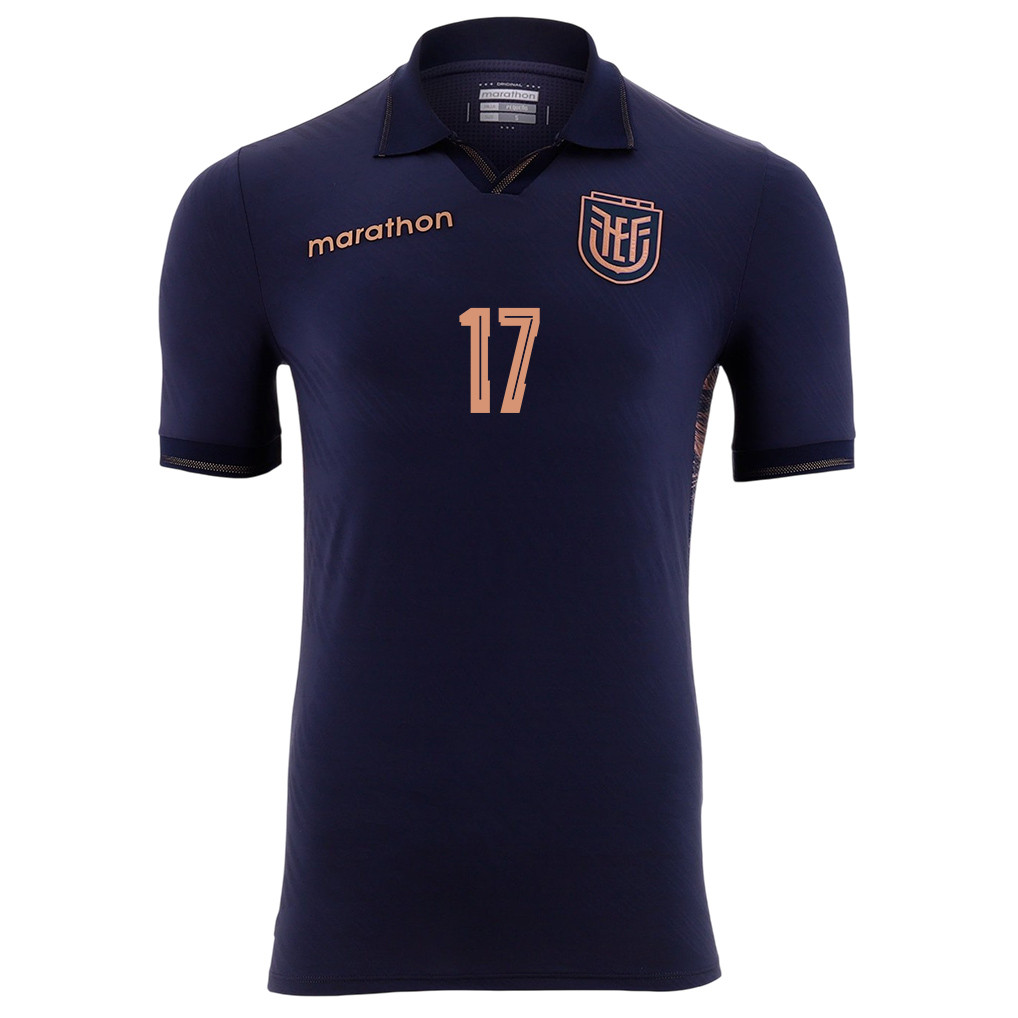 Angelo Preciado 17 Ecuador National Team 2026 Away Jersey - Navy, Men - Jersey Teams