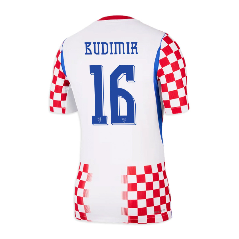 Ante Budimir 16 Croatia National Team 2026 x World Cup Patch Home Jersey - Men, White/ Red - Jersey Teams