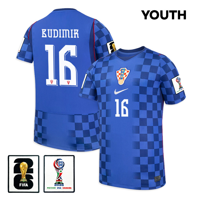 Ante Budimir 16 Youth Croatia National Team 2026 Away Jersey - Blue - Jersey Teams