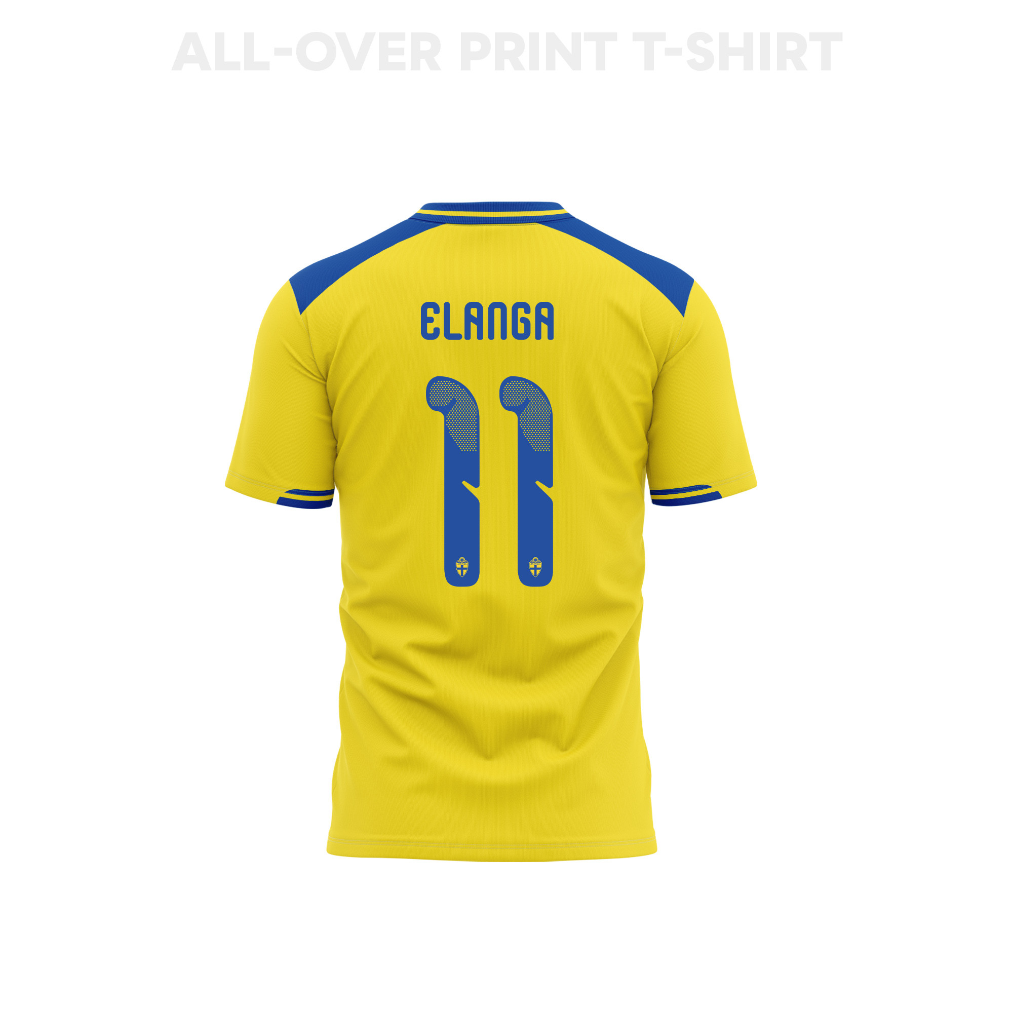 Anthony Elanga 11 Sweden 2026 Home 3D T-Shirt Fully Printed – Unisex, Yellow - Jersey Teams