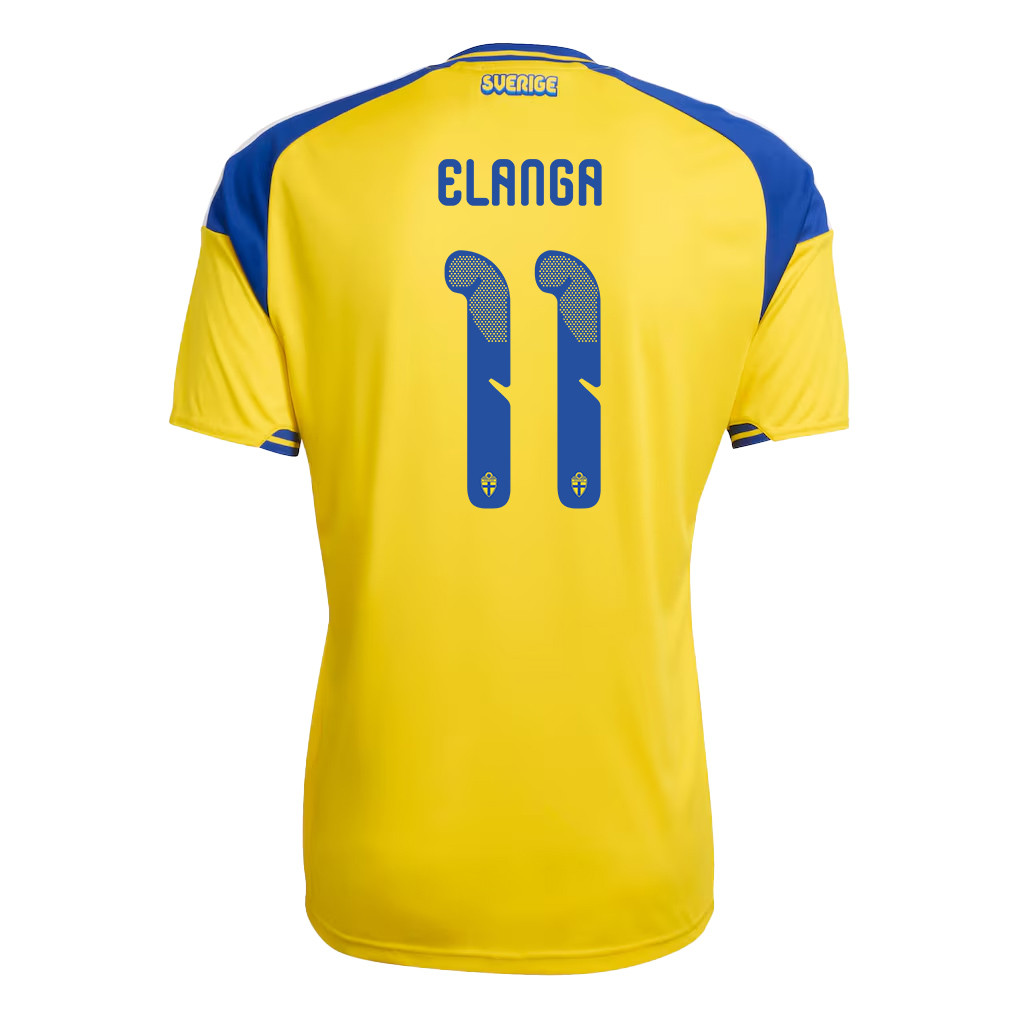 Anthony Elanga 11 Sweden National Team 2026 x World Cup Patch Home Jersey - Yellow, Men - Jersey Teams