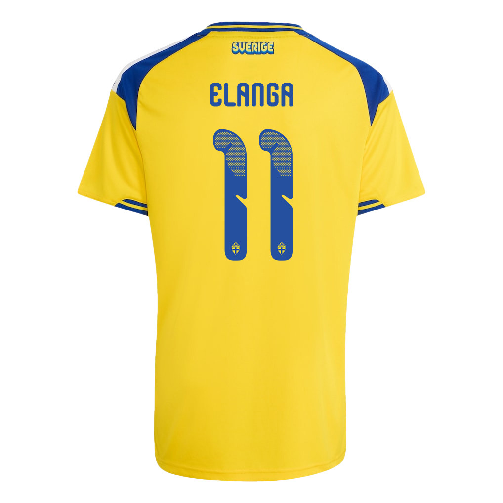 Anthony Elanga 11 Youth Sweden National Team 2026 Home Jersey - Yellow - Jersey Teams