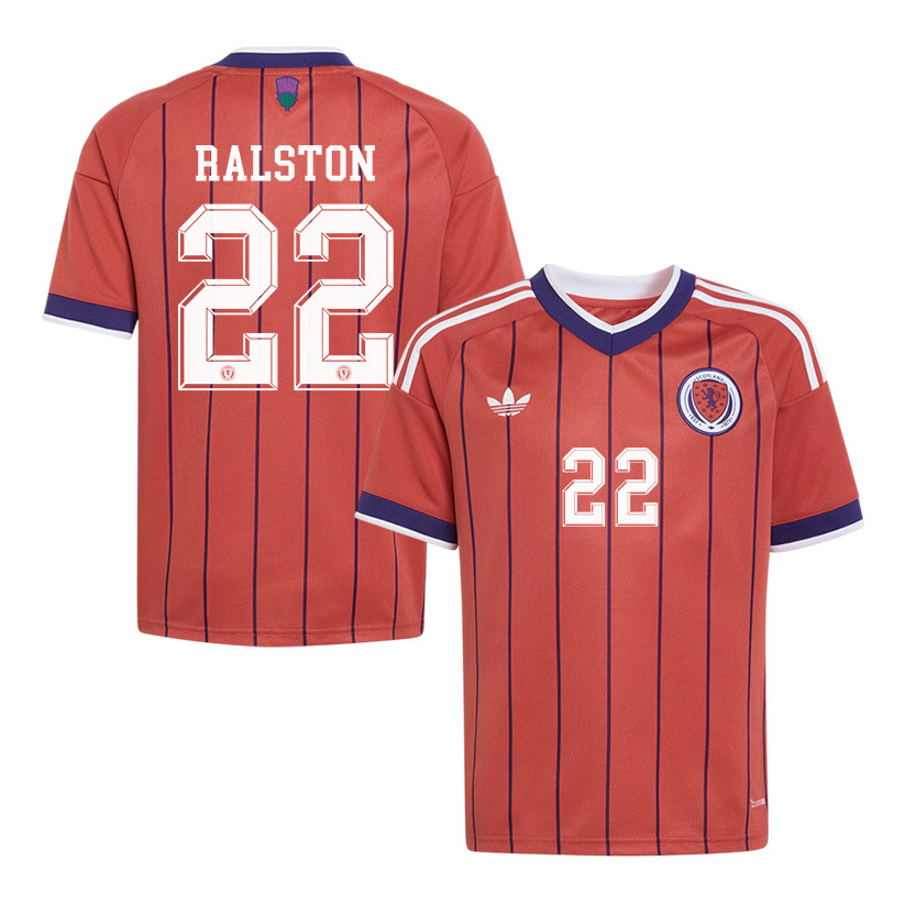 Anthony Ralston 22 Youth Scotland National Team 2026 Away Jersey - Red - Jersey Teams