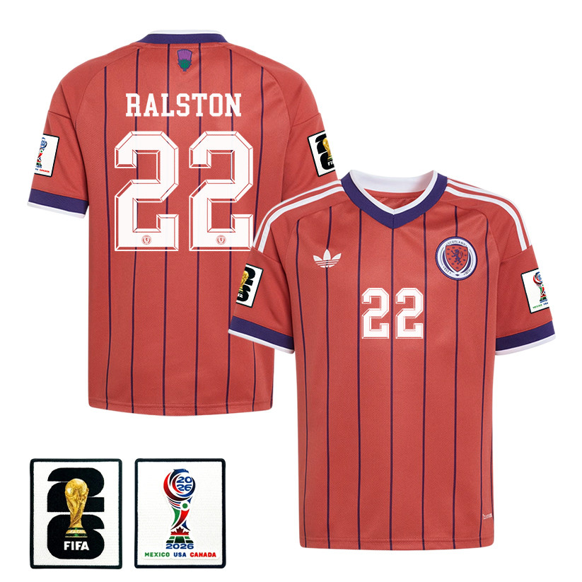 Anthony Ralston 22 Youth Scotland National Team 2026 Away Jersey - Red - Jersey Teams
