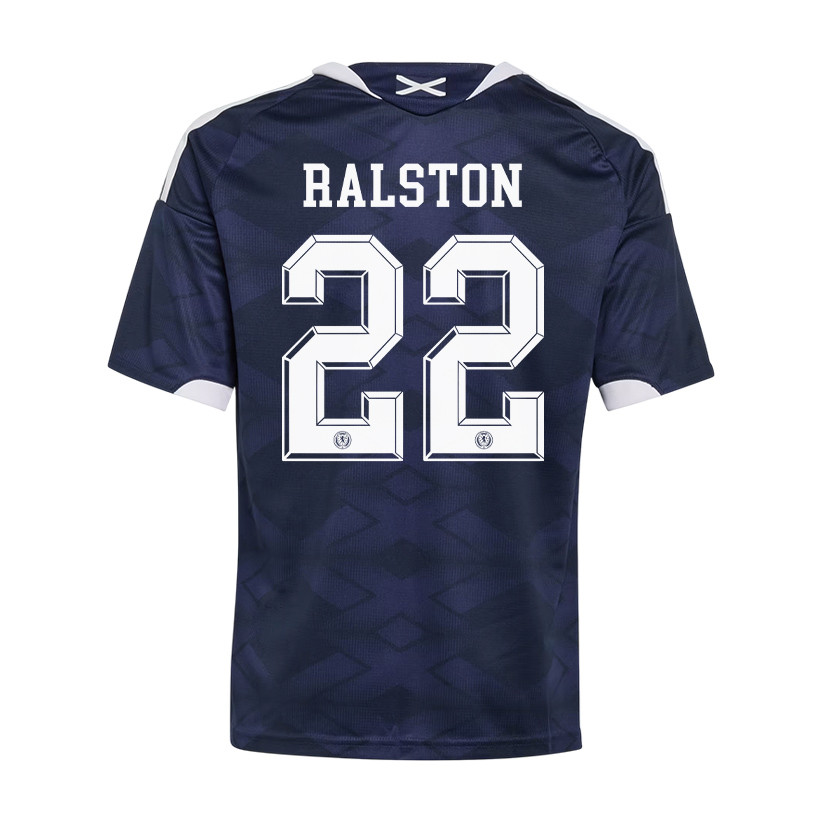 Anthony Ralston 22 Youth Scotland National Team 2026 Home Jersey - Navy - Jersey Teams