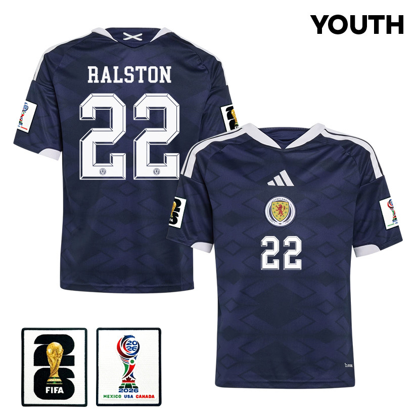 Anthony Ralston 22 Youth Scotland National Team 2026 Home Jersey - Navy - Jersey Teams
