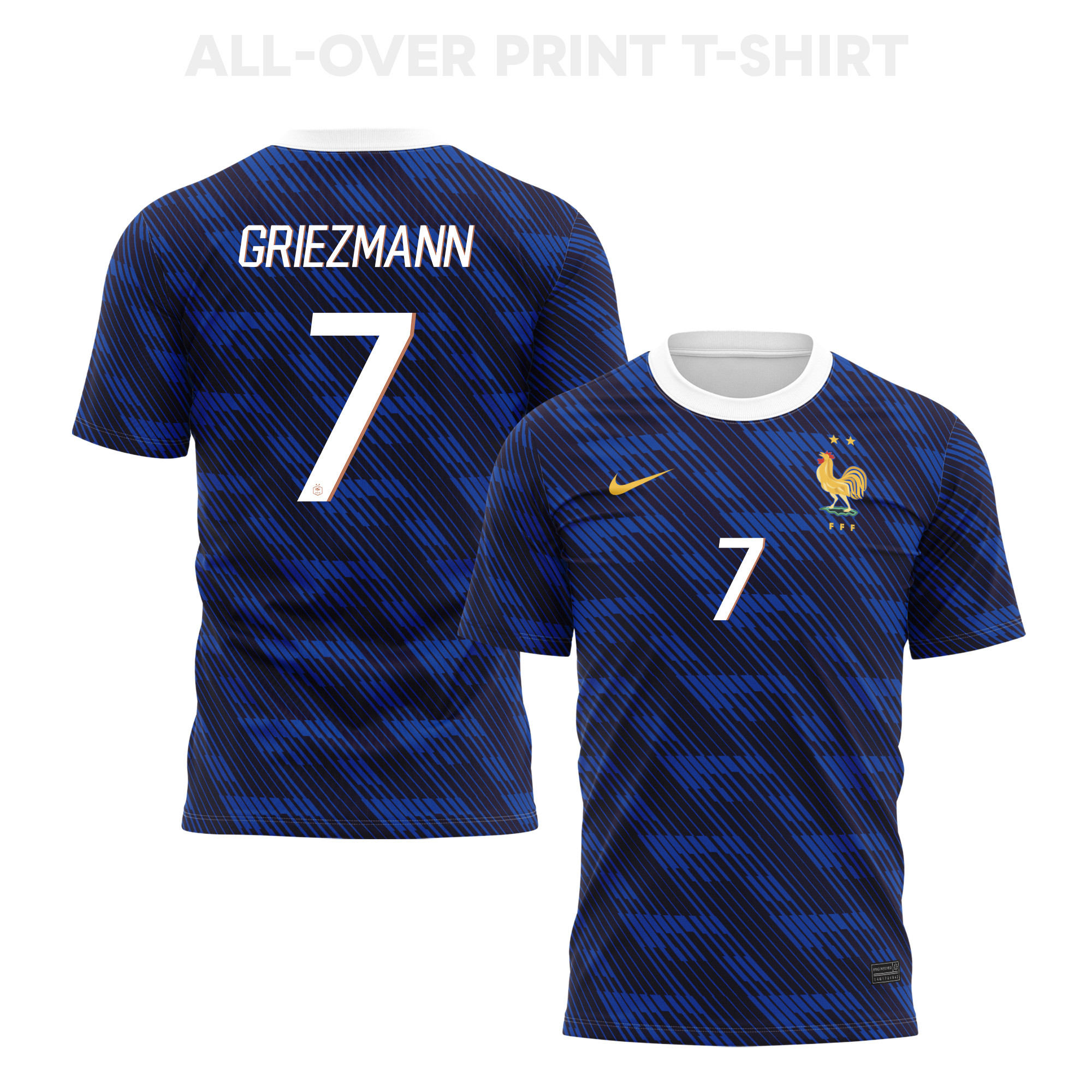 Antoine Griezmann 7 France 2026 Home 3D T-Shirt Fully Printed – Unisex, Blue - Jersey Teams
