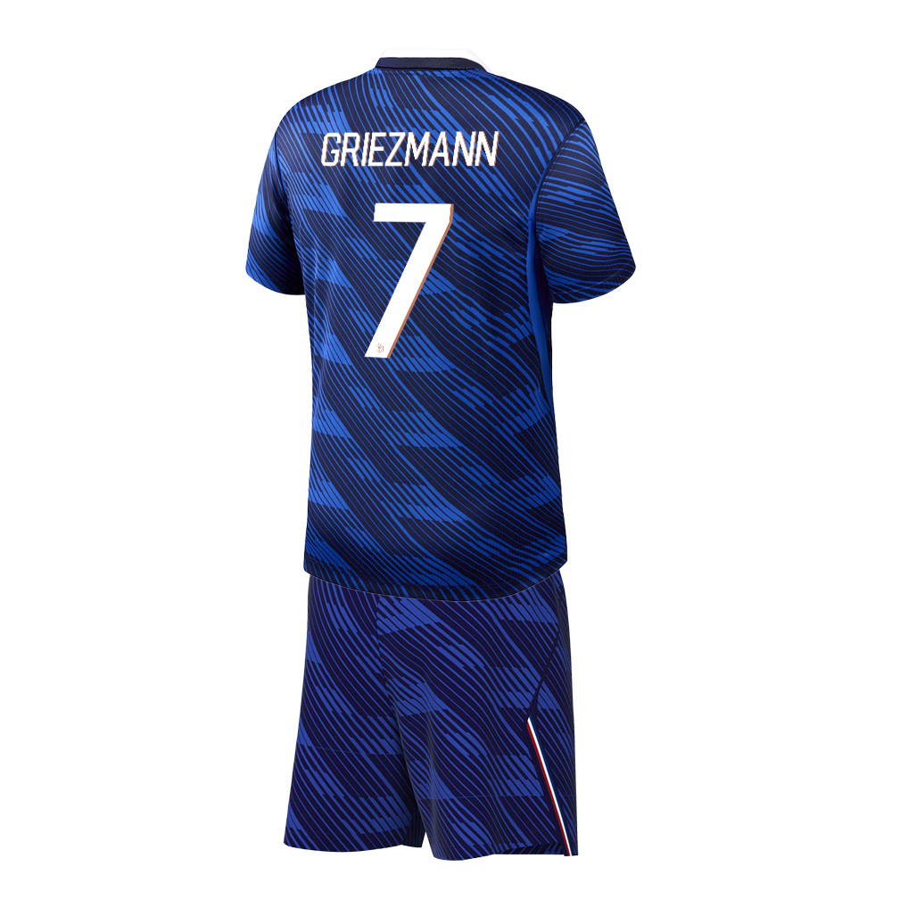 Antoine Griezmann 7 France 2026 YOUTH Home Jersey & Shorts Set - Blue - Jersey Teams